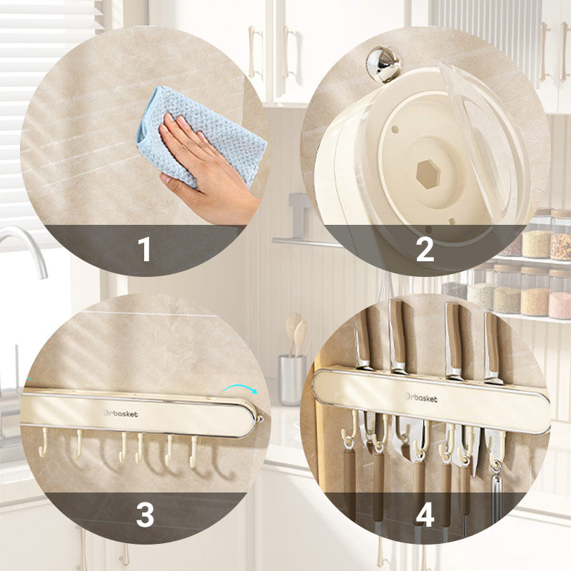 Suction Cup Kitchen Utensil Wall Hanging Rack