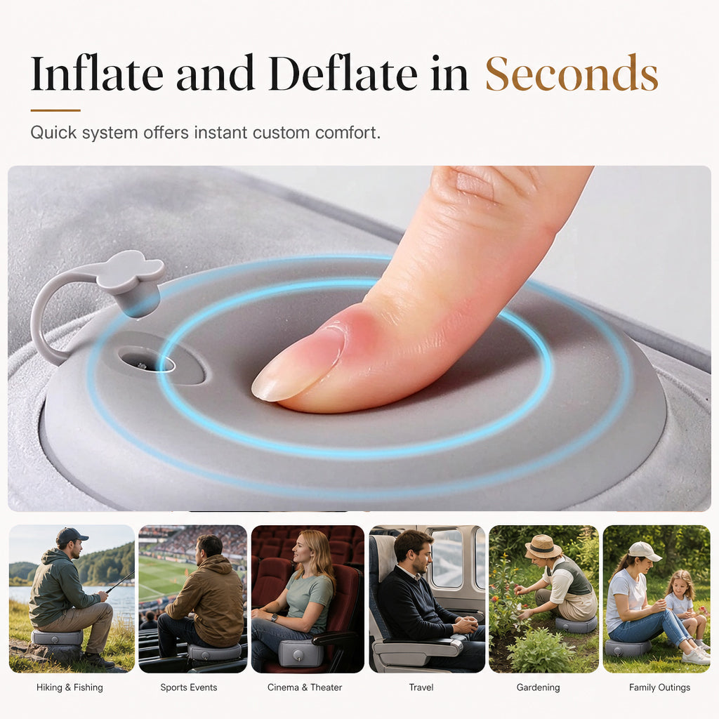 🛋️Portable Inflatable Concert Cushion – Lightweight, Waterproof Outdoor Seat Pad