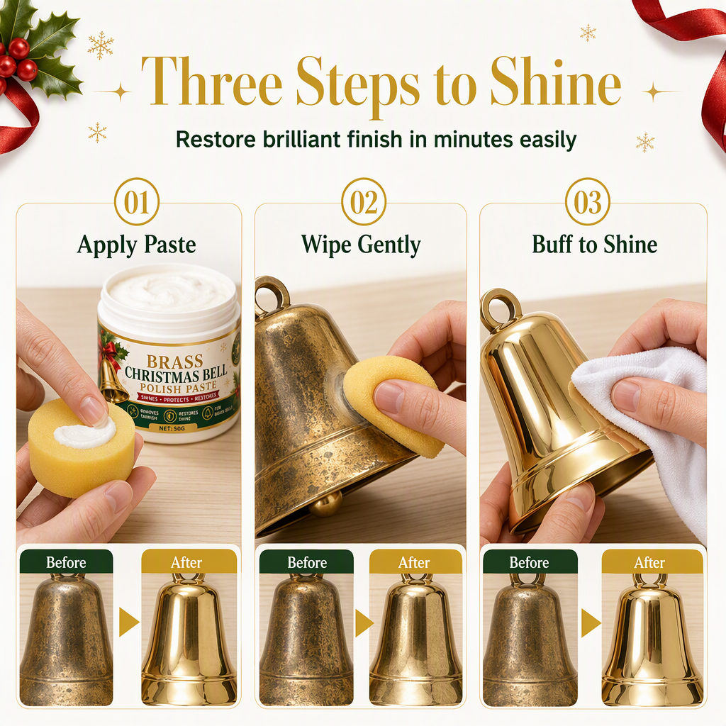 📢 50% OFF! Brass & Copper Polish Cream – Removes Tarnish & Restores Shine to Bells & Home Decor ✨⭐