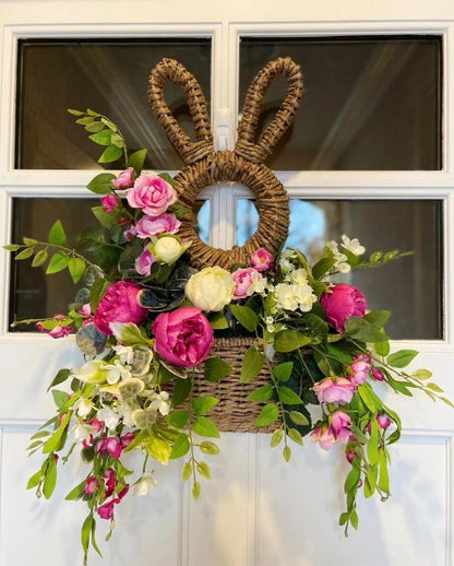 🔥Easter Sale 50% OFF - Bunny Basket Hanging Wall Pocket Spring Decor🐰