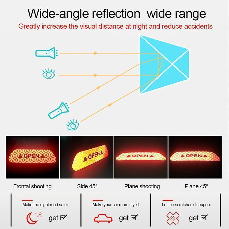 Car Reflective Stickers – Weatherproof & Easy to Apply for Better Night Visibility