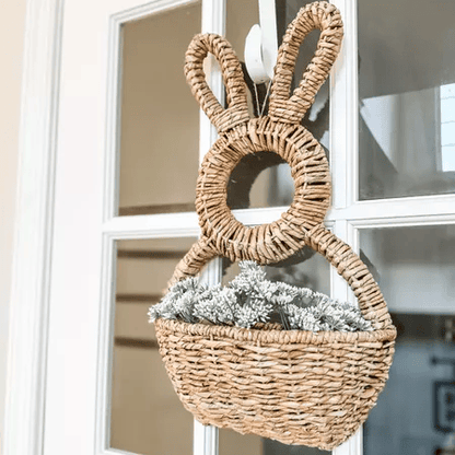 🔥Easter Sale 50% OFF - Bunny Basket Hanging Wall Pocket Spring Decor🐰