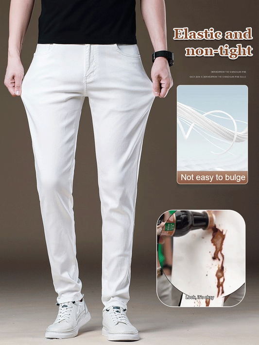 Three-Proof High-End Tencel White Stretch Jeans
