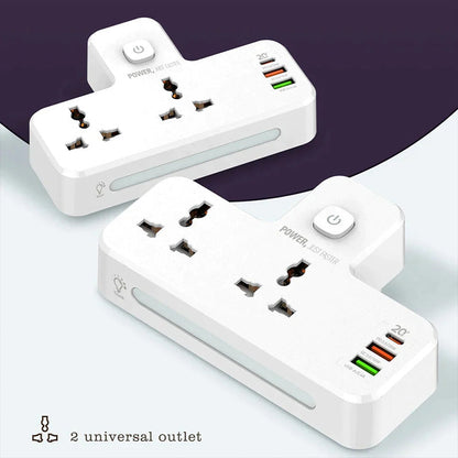 ⚡Universal Power Socket Converter With Night Lamp💡