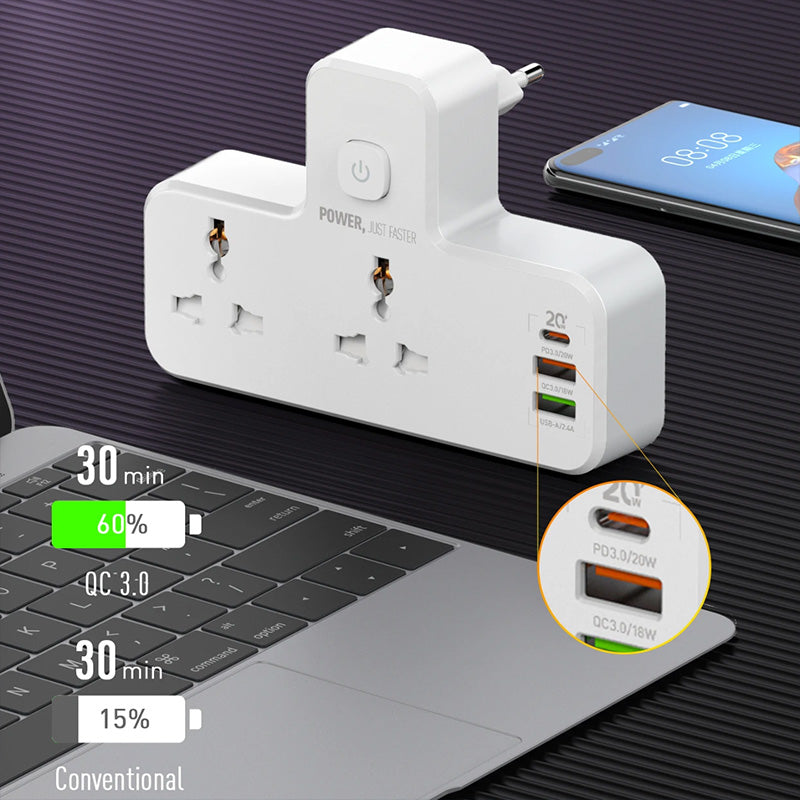 ⚡Universal Power Socket Converter With Night Lamp💡