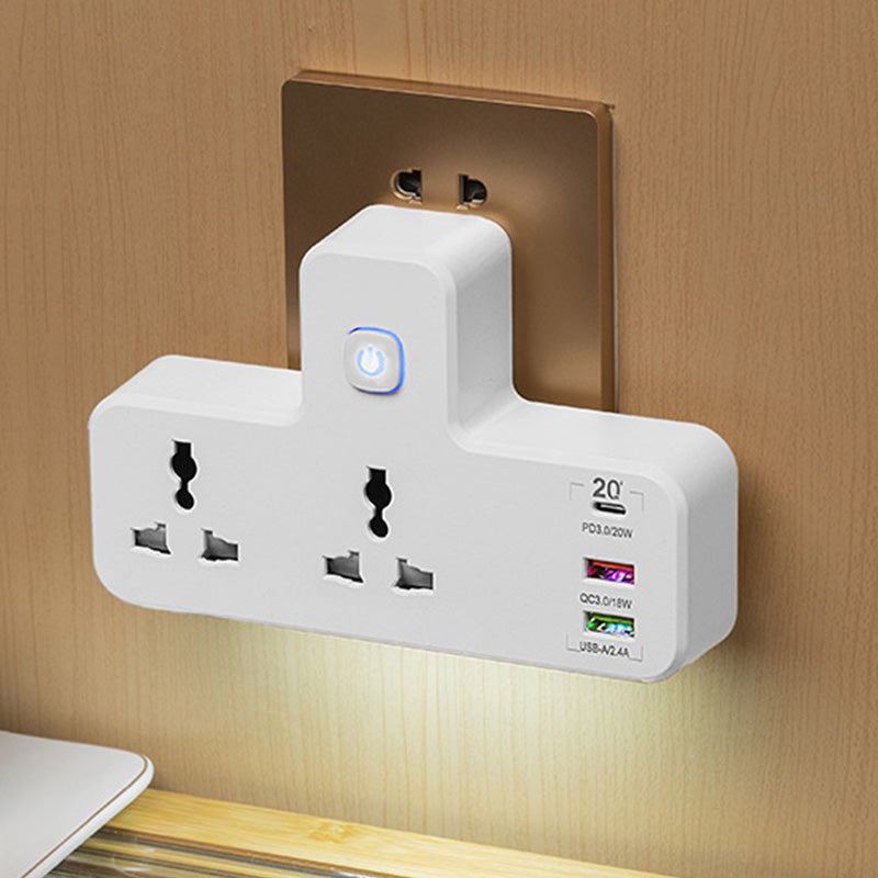 ⚡Universal Power Socket Converter With Night Lamp💡