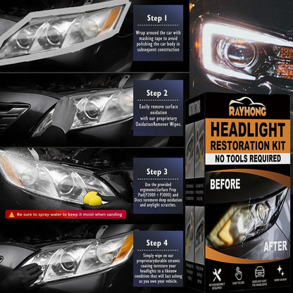 Car Headlight Lens Restoration Kit