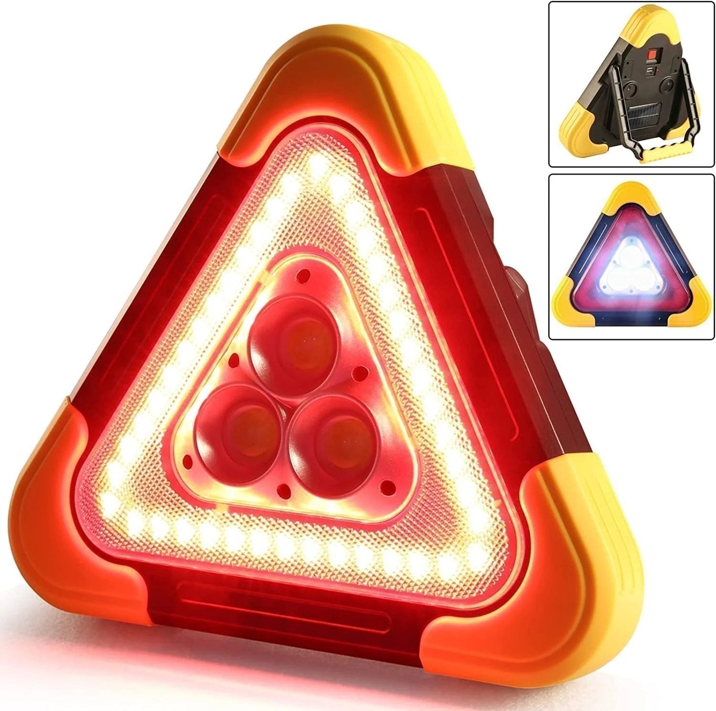 2-IN-1 Solar Emergency Triangle Warning Light