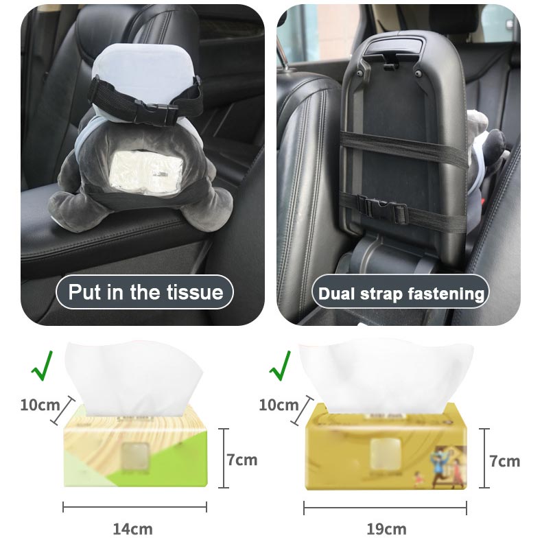 Car-mounted Dual-purpose Tissue Box and Trash Can