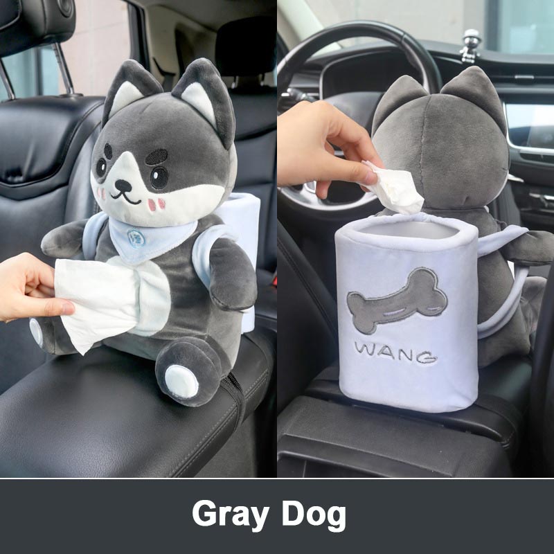 Car-mounted Dual-purpose Tissue Box and Trash Can