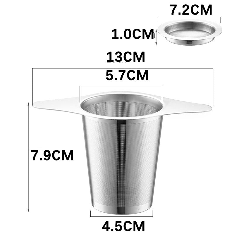 Stainless Steel Tea Filter with Double Handles & Lid