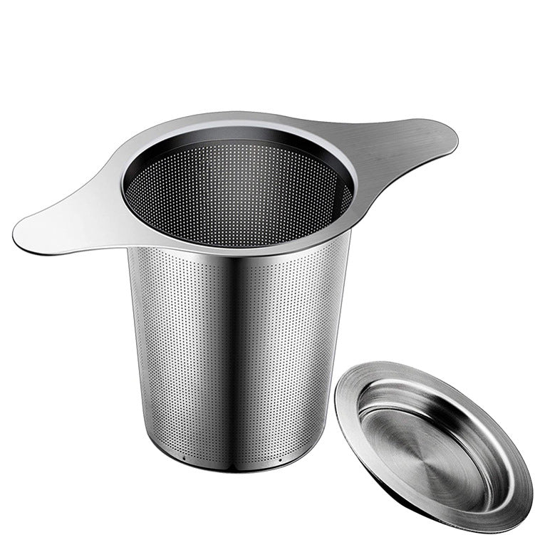 Stainless Steel Tea Filter with Double Handles & Lid