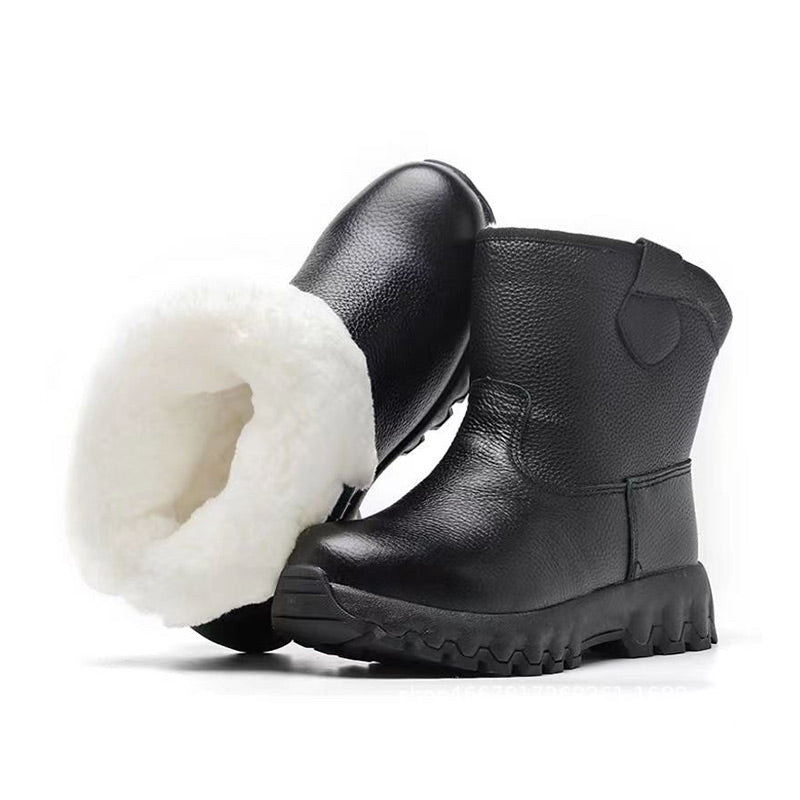 ❄️Winter Specials❄️ Plush Lining Warm Leather Snow Boots