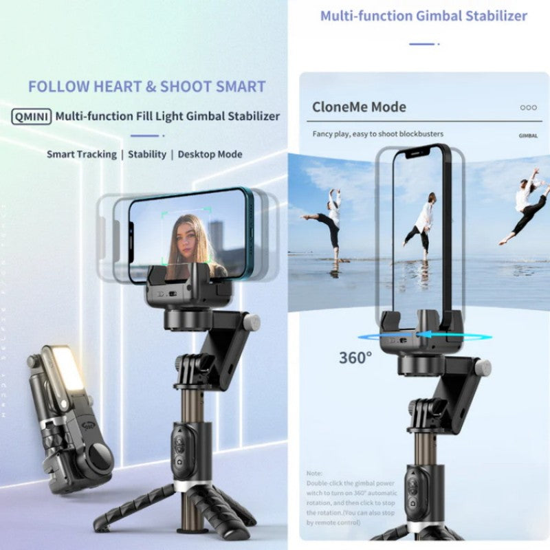 360° Rotating 3-Axis Foldable Gimbal Stabilizer for Smartphones Recording