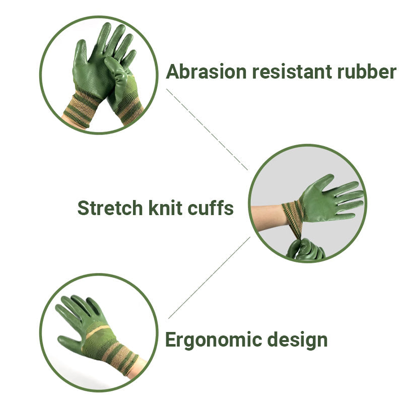 🎁 Rubber Coated Work Gloves with Knit Wrist Cuff