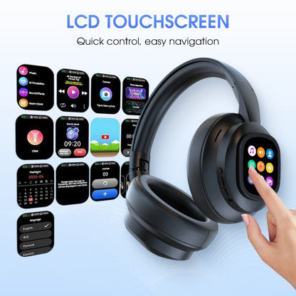 AI Bluetooth Headphones with LCD Display
