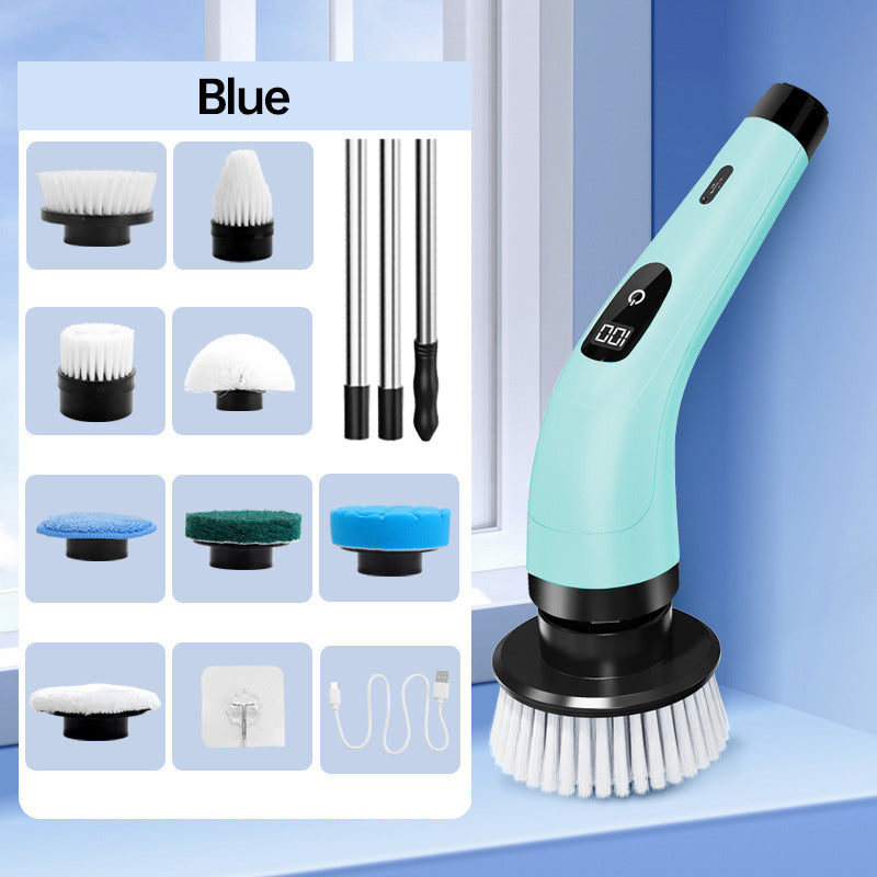 🧽 50% OFF LIMITED SALE! ✨ 9-in-1 Electric Cleaning Brush - 6 Interchangeable Heads with IPX7 Waterproof Rating for Bathroom & Car Cleaning 🚿🚗