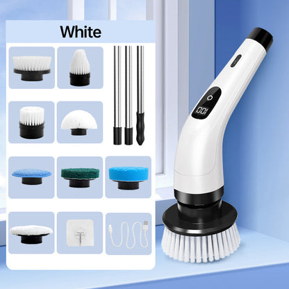🧽 50% OFF LIMITED SALE! ✨ 9-in-1 Electric Cleaning Brush - 6 Interchangeable Heads with IPX7 Waterproof Rating for Bathroom & Car Cleaning 🚿🚗