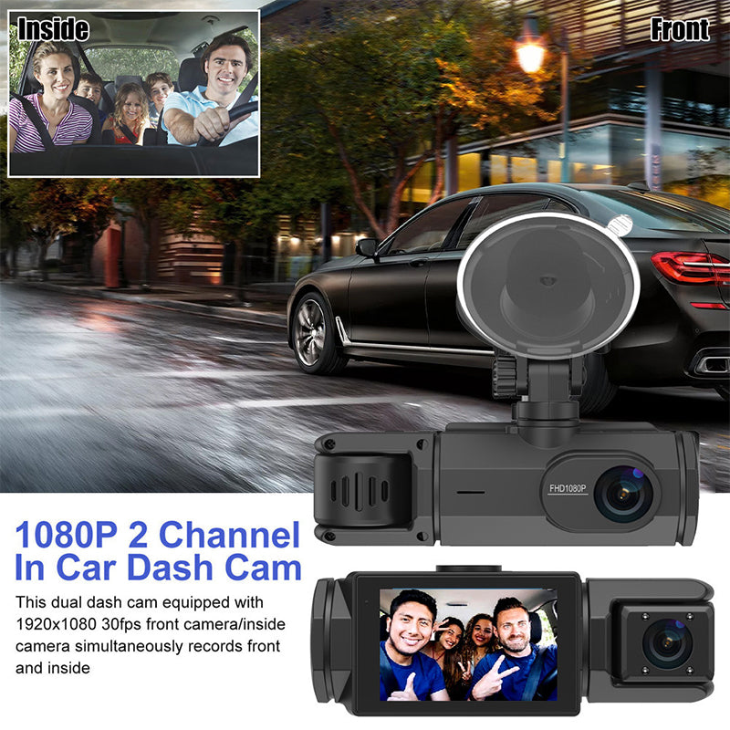 HD 1080p Car Recorder with Reverse Camera（50% OFF）