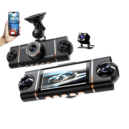 🏆50% Off🔥🚗4-Channel HD Dashcam with Front Interior Rear Recording