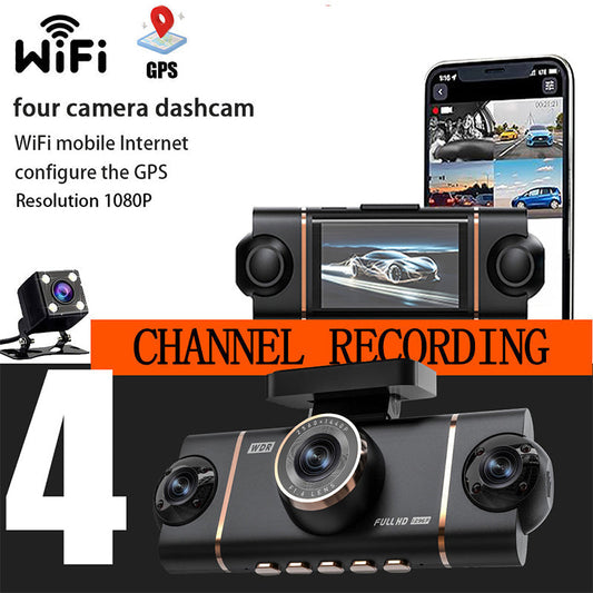 🏆50% Off🔥🚗4-Channel HD Dashcam with Front Interior Rear Recording