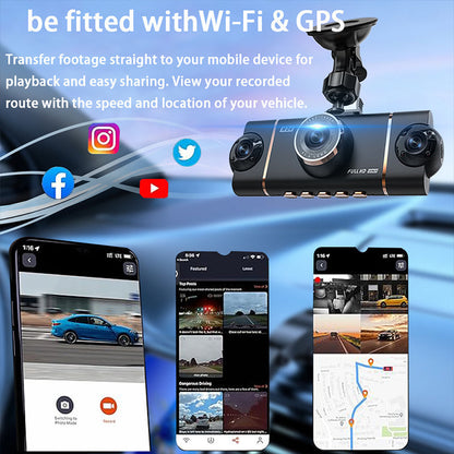 🏆50% Off🔥🚗4-Channel HD Dashcam with Front Interior Rear Recording