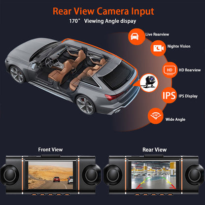 🏆50% Off🔥🚗4-Channel HD Dashcam with Front Interior Rear Recording
