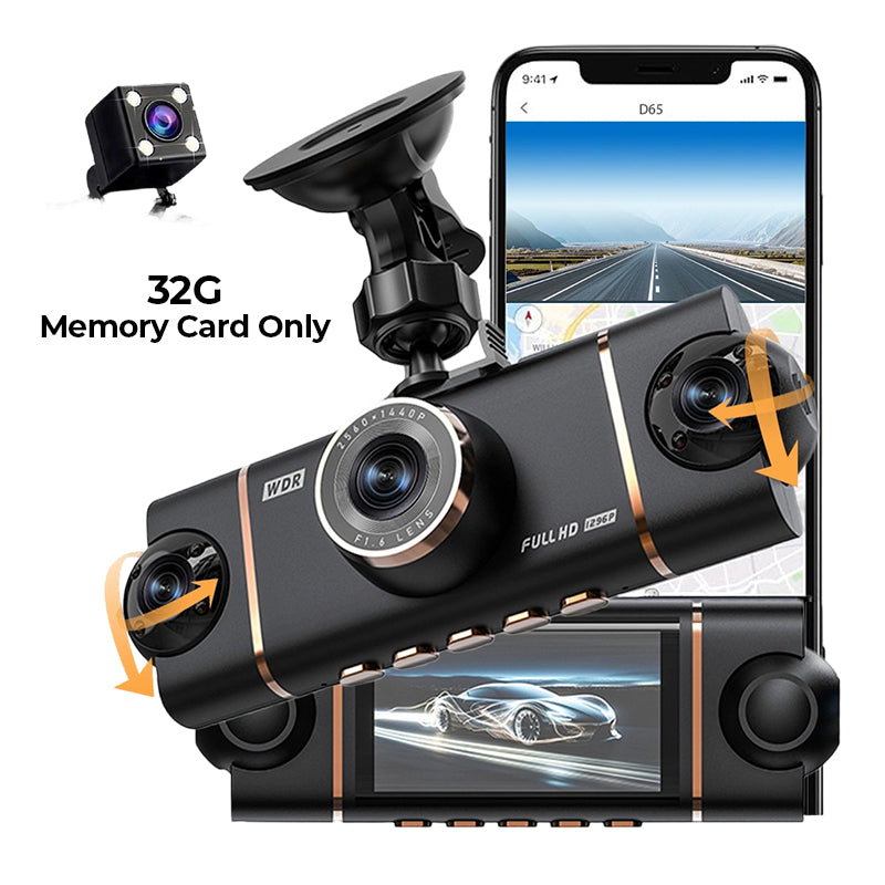 🏆50% Off🔥🚗4-Channel HD Dashcam with Front Interior Rear Recording