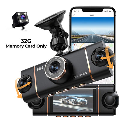 🏆50% Off🔥🚗4-Channel HD Dashcam with Front Interior Rear Recording