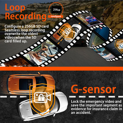 🏆50% Off🔥🚗4-Channel HD Dashcam with Front Interior Rear Recording