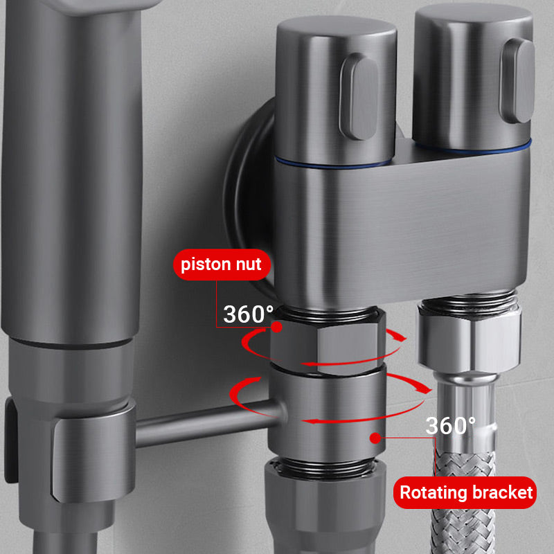 📢📢40% OFF !! ⏰1-In-2-Out Dual Control Valve & Bidet Sprayer Set