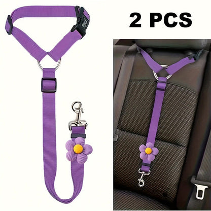 📢📢50% OFF !!⏰2-in-1 Dog Car Seat Belt & Walking Leash