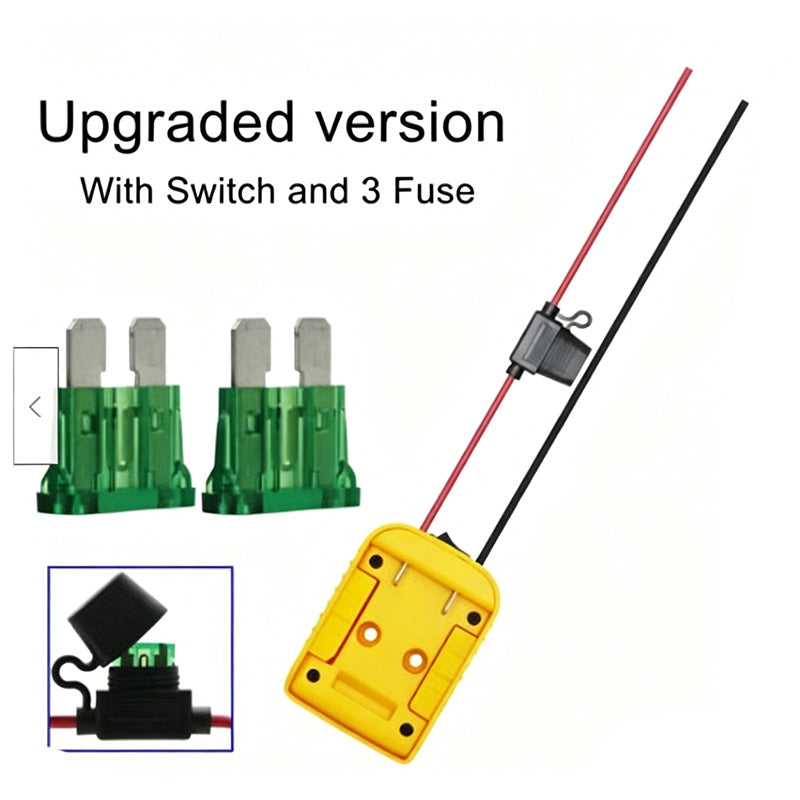 📢📢50% OFF !! ⏰Power Wheels Adapter for DeWalt 18V/20V Battery with Switch & Fuse