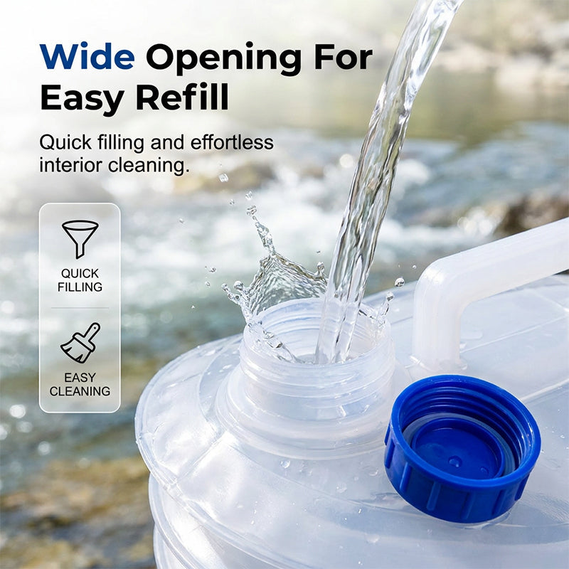 📢📢50% OFF !! ⏰Collapsible Food-Grade LDPE 4 Water Container with Spigot | Adjustable-Flow Tap,Fold-Flat Storage🧪