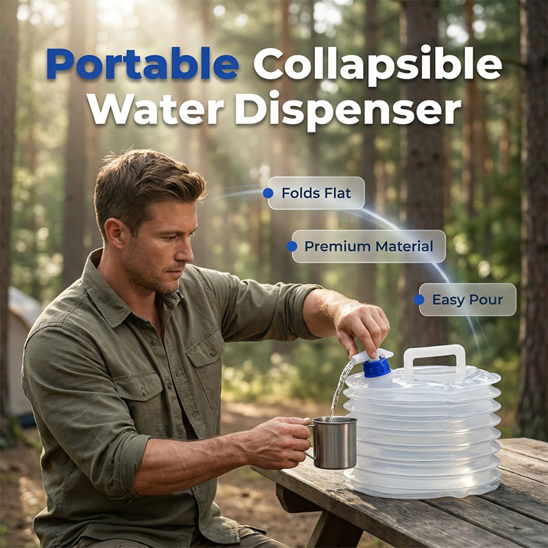 📢📢50% OFF !! ⏰Collapsible Food-Grade LDPE 4 Water Container with Spigot | Adjustable-Flow Tap,Fold-Flat Storage🧪