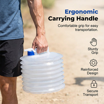 📢📢50% OFF !! ⏰Collapsible Food-Grade LDPE 4 Water Container with Spigot | Adjustable-Flow Tap,Fold-Flat Storage🧪