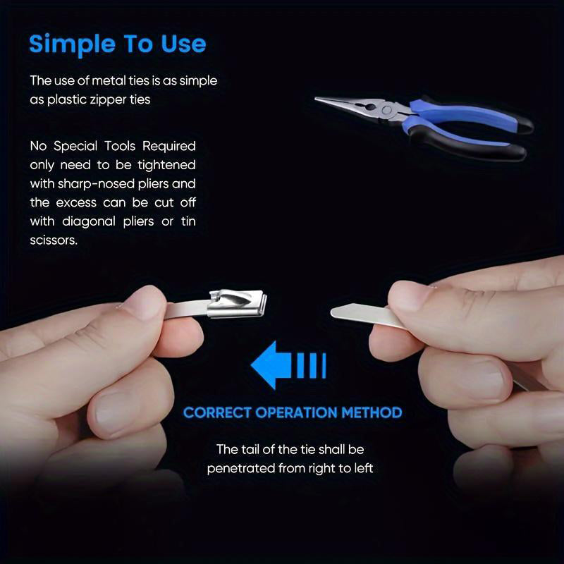 📢📢40% OFF !! ⏰Heavy-Duty Self-Locking Stainless Steel Cable Ties