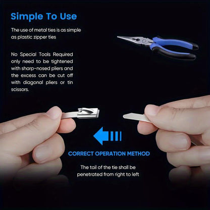 📢📢40% OFF !! ⏰Heavy-Duty Self-Locking Stainless Steel Cable Ties