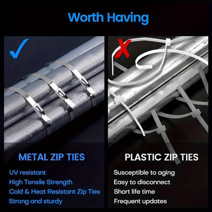 📢📢40% OFF !! ⏰Heavy-Duty Self-Locking Stainless Steel Cable Ties