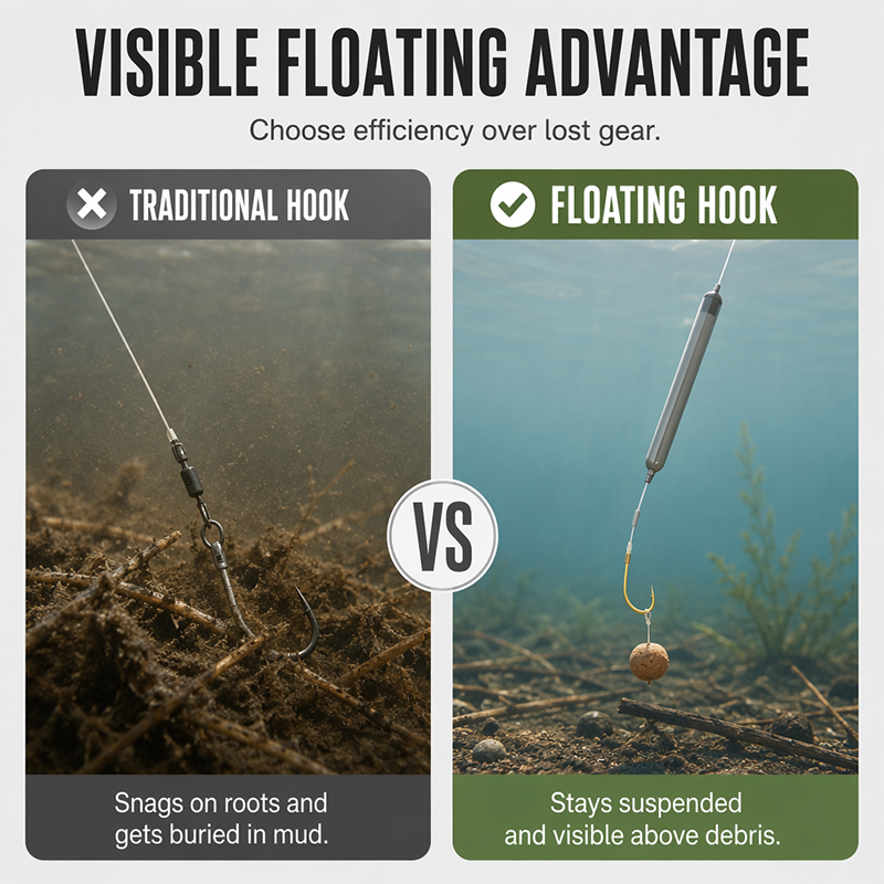 📢📢50% OFF !!⏰Off-Bottom Floating Fishing Hook