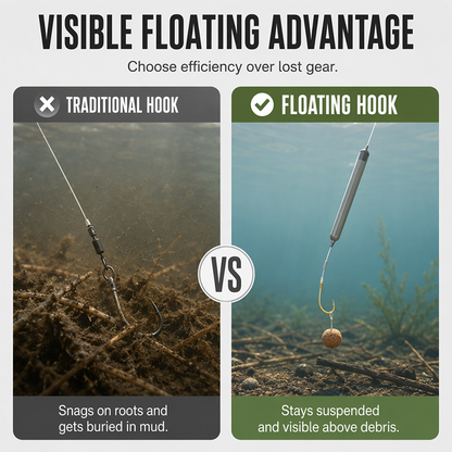📢📢50% OFF !!⏰Off-Bottom Floating Fishing Hook