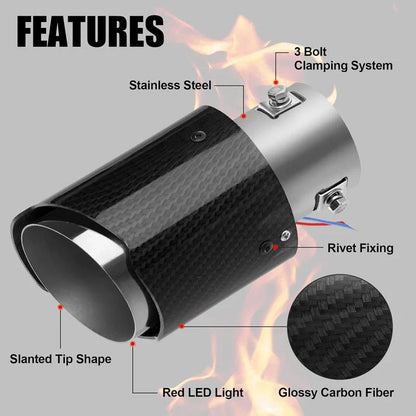 🚗 50% OFF ✨ Universal LED Car Exhaust Pipe Light – Stylish Rear Glow for Any Drive