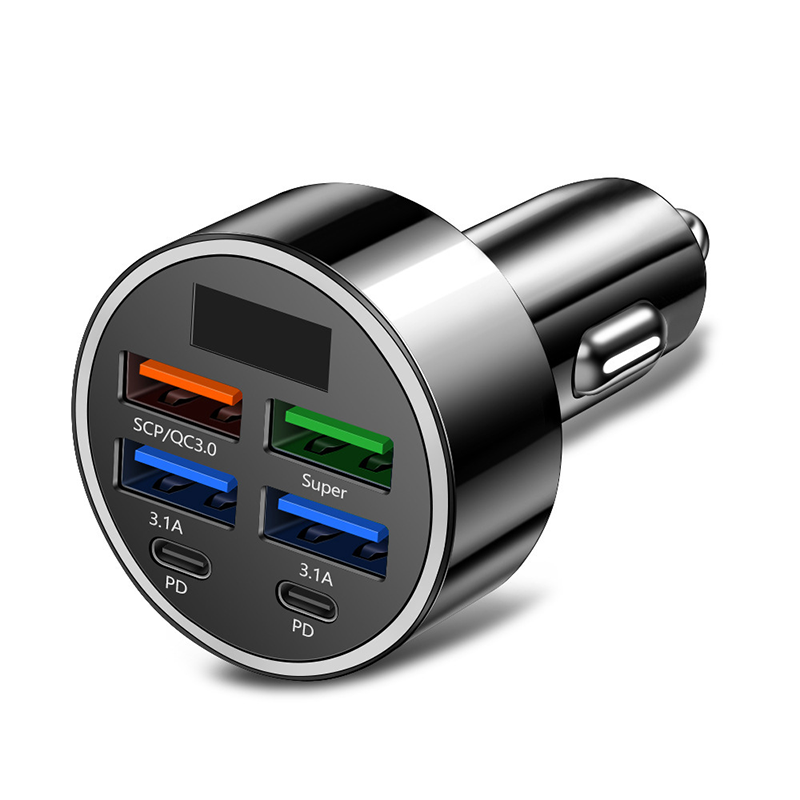 📢📢50% OFF !!⏰6-In-1 Car Fast Phone Charger with Voltage Display