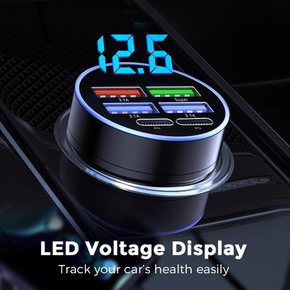 📢📢50% OFF !!⏰6-In-1 Car Fast Phone Charger with Voltage Display