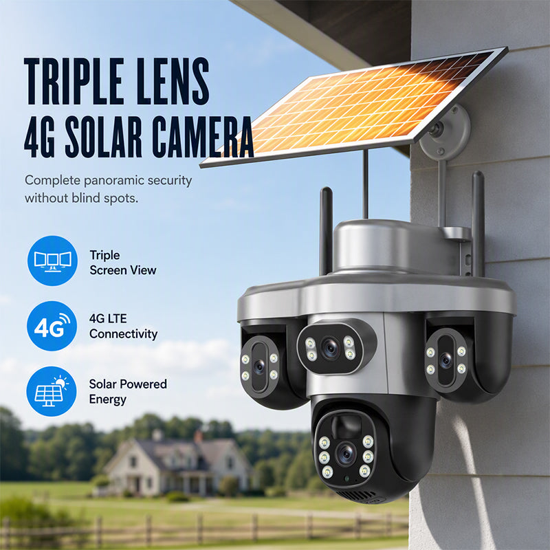 📢📢50% OFF !! ⏰Triple Lens Solar Security Camera