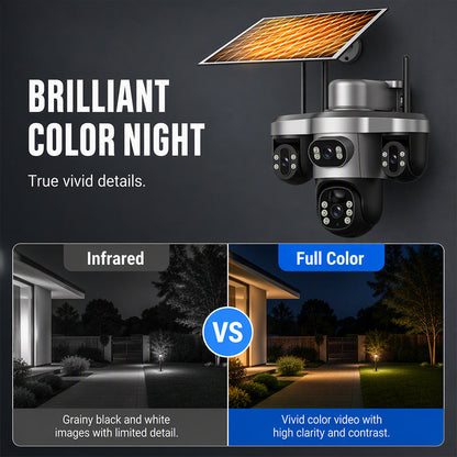 📢📢50% OFF !! ⏰Triple Lens Solar Security Camera