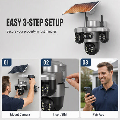 📢📢50% OFF !! ⏰Triple Lens Solar Security Camera