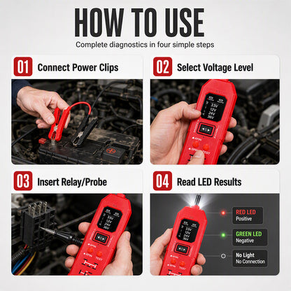 📟⚡2-in-1 Automotive Circuit & Relay Tester with Digital Display🚜