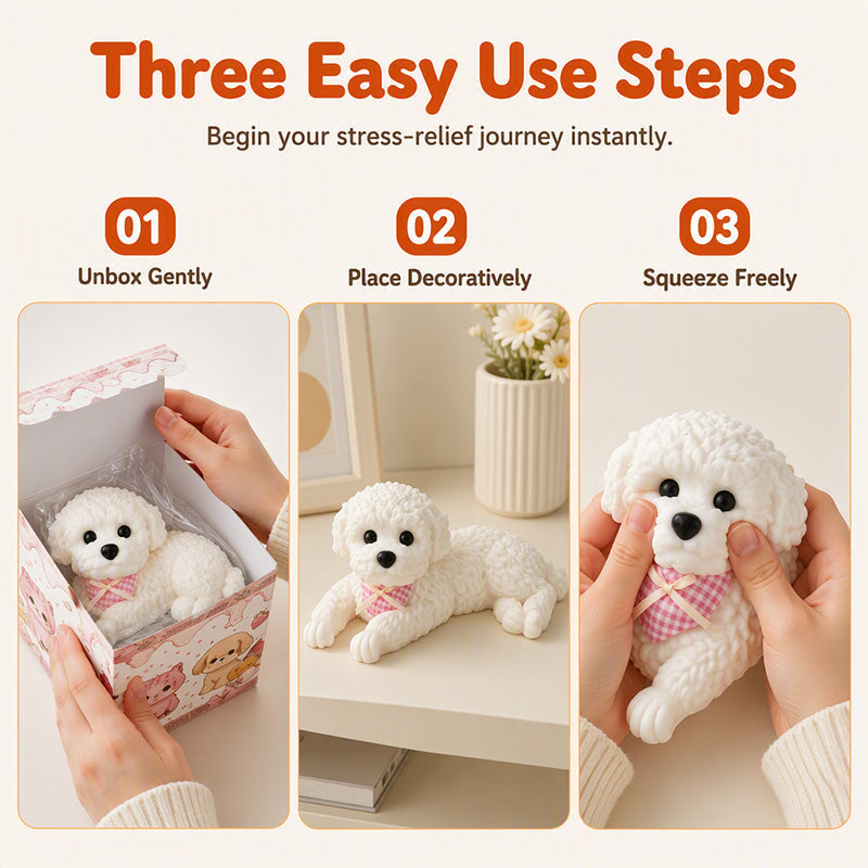 📢📢50% OFF !!⏰Cute Squishy Teddy Dog Stress Relief Toy