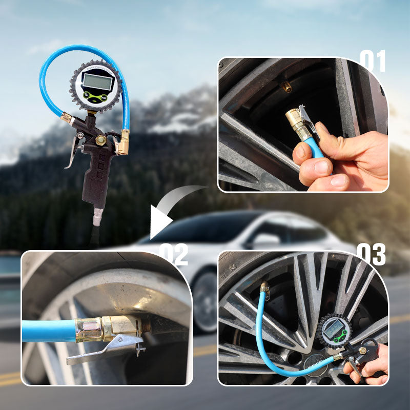 📢📢40% OFF !! ⏰Digital Tire Pressure Gauge with Inflator